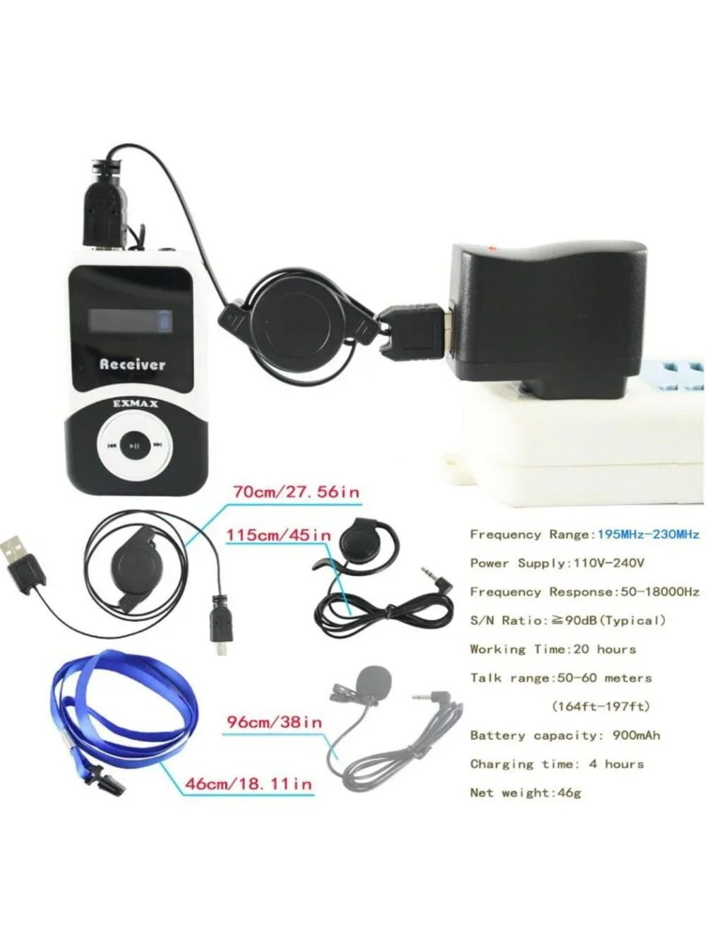 Wireless Tour Guide Receiver Earphone for Simultaneous Translation & Teaching
